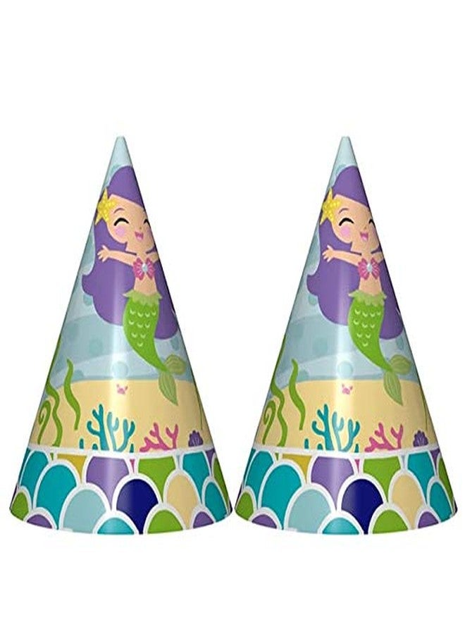 PartyToko قبعة بتصميم حورية البحر من بارتي توكو، قبعة عيد ميلاد بتصميم حورية البحر / مستلزمات حفلات بتصميم حورية البحر، عبوة من 20 قطعة - Image 1